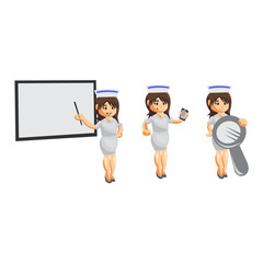 Nurse Woman hospital character clothes healthcare mascot Set