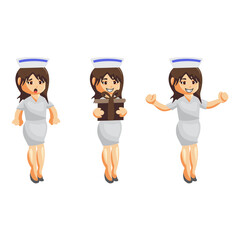 Nurse Woman hospital character clothes healthcare mascot Set