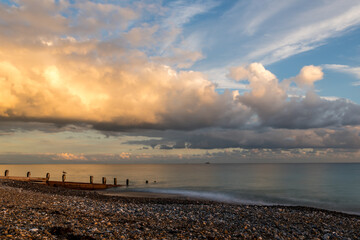 Worthing Beach at Sunset, West Sussex, UK-2