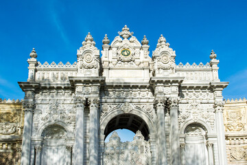 Detail view of main  gate of the Dolmabahce Palace, Istanbul