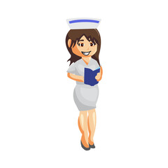 Nurse Woman hospital character clothes healthcare mascot Bring Book