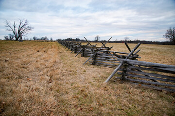 A view of the American Civil War battlefield in Gettysburg,