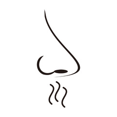 Smell sense vector icon on white background