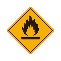 Flammable materials warning sign symbol