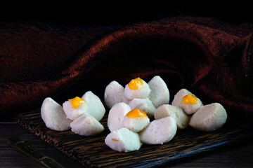 Thai shortbread cookies or Kleeb lamduan (lamduan flower shortbread cookie) one of the auspicious...