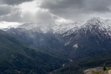 Naklejka premium Mountain expanses in the highlands (Greece, Peloponnese) on a winter