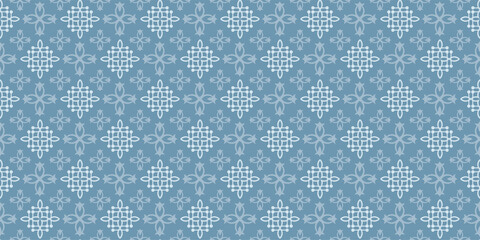 Decorative wallpaper in retro style. Blue shades of color. Seamless wallpaper texture. Vector illustration for design.
