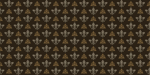 Fototapeta premium Background pattern with floral ornament. Seamless wallpaper texture. Vector graphics