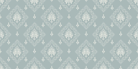 Vintage background pattern with floral ornaments. Seamless wallpaper texture. Vector graphics