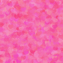 romantic valentine pink abstract background with gradient bokeh hearts