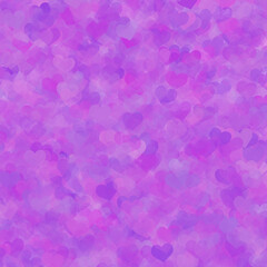 romantic valentine purple abstract background with gradient bokeh hearts