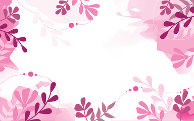 Design banner frame flower Spring background with beautiful. flower background for design. Colorful background with tropical plants. Place for your text.