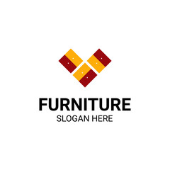 Modern Unique Furniture and Household with Cupboard, Drawer, and Storage Icon Logo Vector Design Template Isolated.