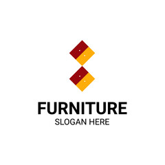 Modern Unique Furniture and Household with Cupboard, Drawer, and Storage Icon Logo Vector Design Template Isolated.