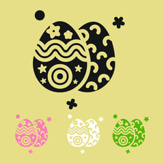 Spring, Bright cloud icon with three different colors
