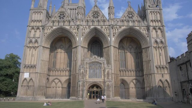 Peterborough Cathedral from Dean's Crescent, Peterborough, Cambridgeshire, England, United Kingdom, Europe