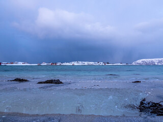 Landschaft im Winter, Kvaloya, Norwegen