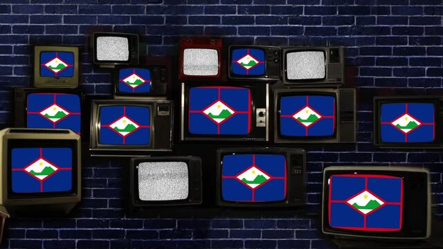 Flag of Sint Eustatius and Vintage Televisions.  