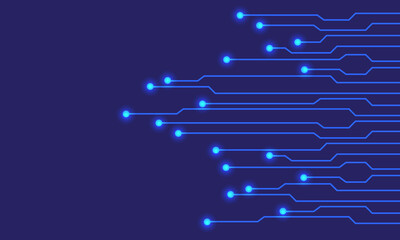 Abstract blue technology circuit line light power pattern with blank space futuristic vector background illustration.