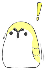 びっくりしてのびるかわいいスズメ（黄色）