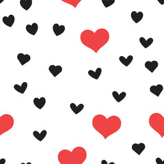 Heart icons seamless pattern, texture background.
