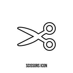 Scissor linear vector icon. Scissors cutting.