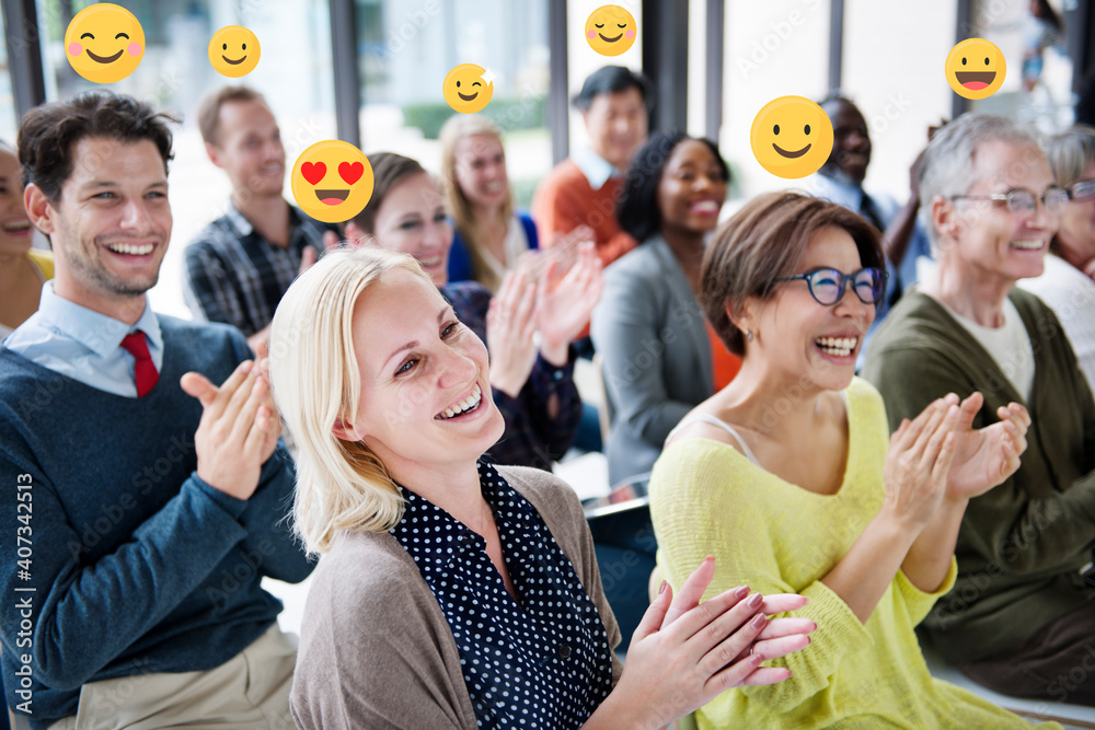 Canvas Prints Happy business people applauding in a conference room - Canvas Prints