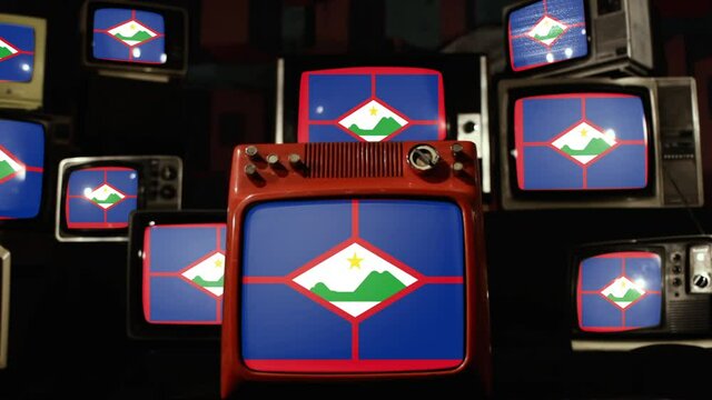 Flag of Sint Eustatius and Vintage Televisions.  