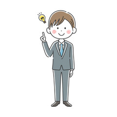 提案する日本人ビジネスマンのイラスト