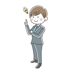 提案する日本人ビジネスマンのイラスト