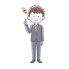 提案する日本人ビジネスマンのイラスト
