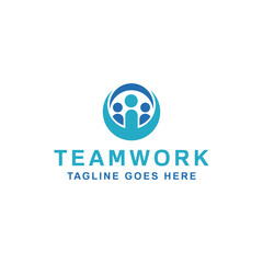 Teamwork vector logo template for company