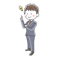 提案する日本人ビジネスマンのイラスト