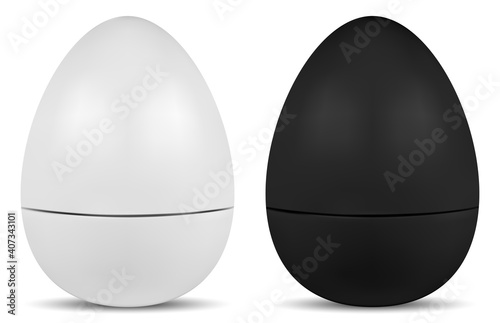 Download Egg Shape Lip Balm Cosmetic Container Face Cream Jar Round Pack Face Creme Or Powder Product Mockup White And Black Plastic Pot Beauty Lotion Bottle 3d Template Front View Wall Mural Sergej Bajbak