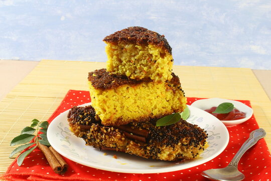 traditional homemade indian gujarati spicy snack cake handvo or handwa