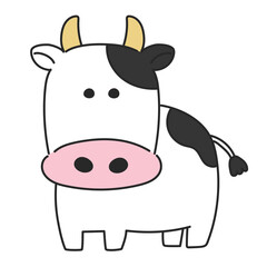 Vector illustration of a cartoon bull isolated on white background.