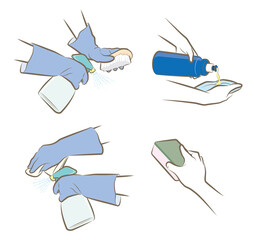 家事をしている女性の手のイラスト © keko-ka