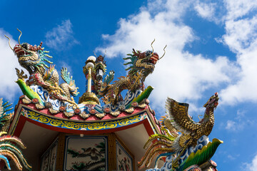 chinese dragon statue in temple
