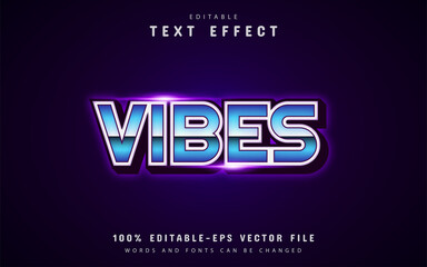 Vibes text, retro 80s style text effect