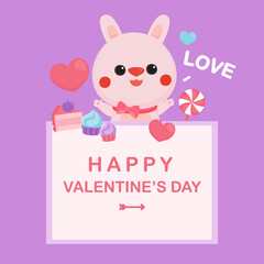 Illustration of Valentine's Day greeting card. Character design.