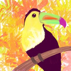南国の鳥のイメージ/黄色