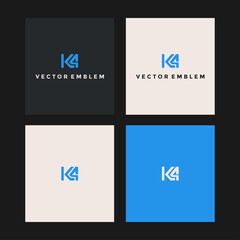 initials k4 logo vector icon illustration