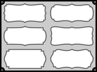 Obraz premium 洋風の横長のラベルフレームセット