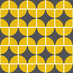 Illuminating yellow abstract geometric seamless pattern on ultimate gray background