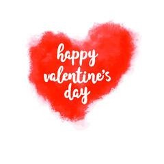 Fototapeta na wymiar Happy Valentine's day vector card. Happy Valentine's Day lettering. Hand drawn heart. Valentines day greeting card with handwritten text. Romantic postcard. Design for Valentine's Day.