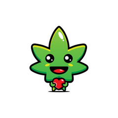 cute marijuana character vector design