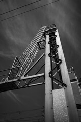 Black and white steel structure