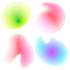 A set . Gradient Topography. Abstract topographical forms, vector