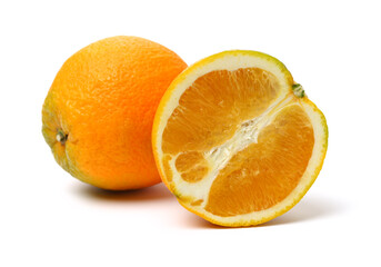 Orange fruit on the white background