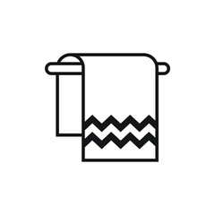 Bath towel on hanger icon design isolated on white background. vector illustration